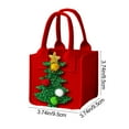 thumbnail image 3 of Reusable Felt Christmas Gift Bag - 5 Styles (Santa/Elk/Snowman), 3.74in Square, Christmas Eve Apple/Candy Packaging with Handle, Transparent Panel Holiday Decor, 3 of 6