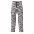 thumbnail image 4 of JAJAHO Kids Boys Cargo Jogger Pants With Multi Pockets Camouflage Casual Drawstring Loose Straight Leg Pants 5-16Y, 4 of 5