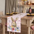 thumbnail image 2 of Table Runners 120 Inches Long Dress Scarves, Bunny Easter Farmhouse Coffee/Dining/Kitchen Table Runner for Living Room, Pink Plaid Spring Floral Pastoral 13x120 Inch, 2 of 9