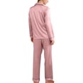 thumbnail image 3 of Women's Silk Satin Pajama Set 2Pcs long sleeve Bridal Bridesmaid PJs Sleepwear, 3 of 8