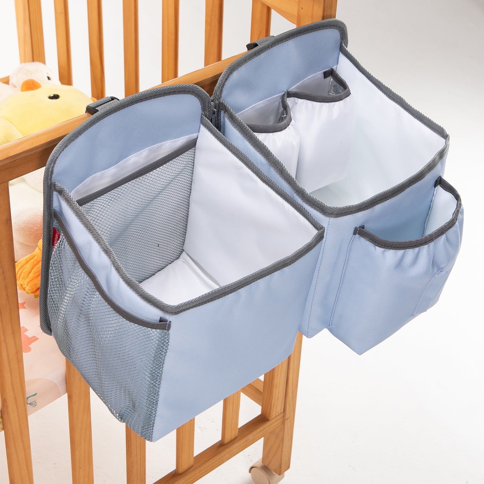 Baby Stroller Organizer Bag Bedside Caddy Diaper Storage Bin Hanging Storage Bag for Baby Bed/Baby Cart