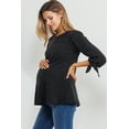 thumbnail image 2 of Boatneck 3/4 Tie Sleeve Maternity Knit Top, 2 of 3