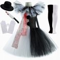 thumbnail image 3 of Disfraz de payaso asesino para niñas, vestido de tutú elegante de Halloween, arte aterrador con sangre, disfraz de payaso aterrador para niños, ropa de carnaval, 3 of 5