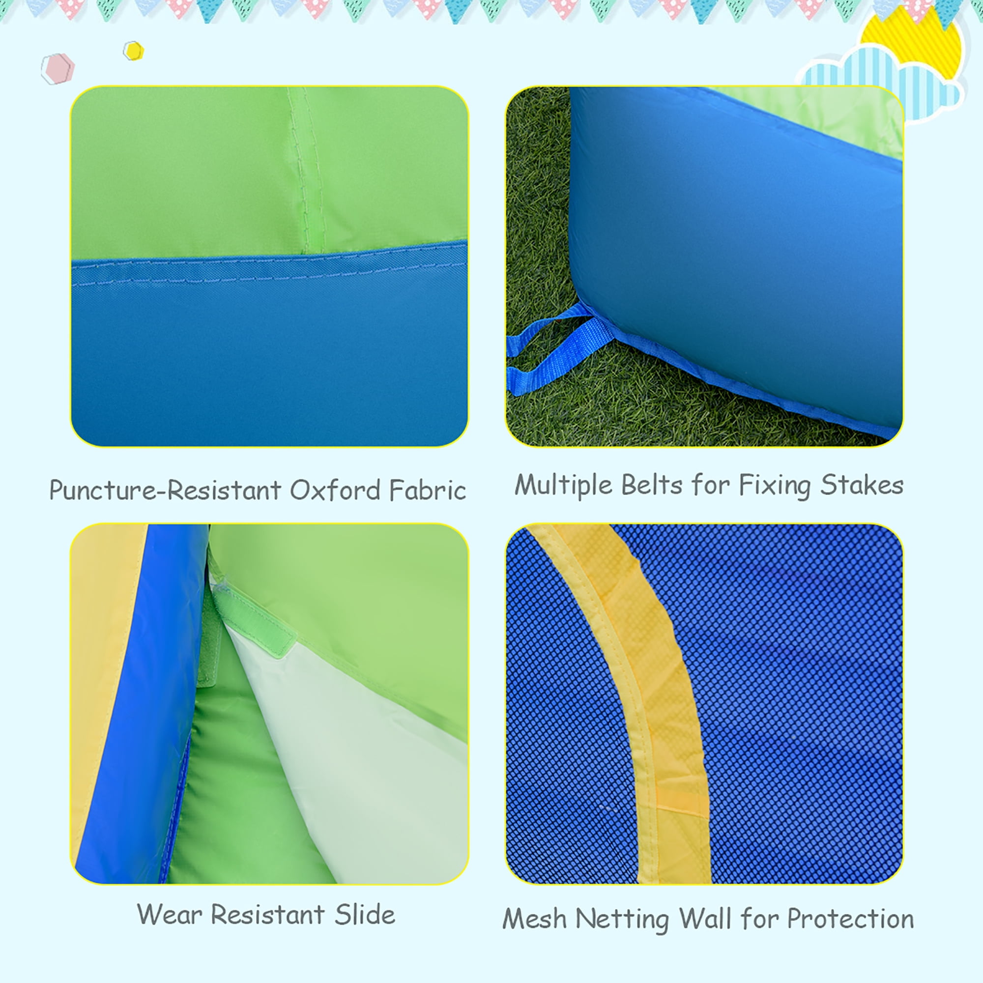 Costway Inflatable Kid Bounce House Slide Climbing Splash Pool Jumping Castle
