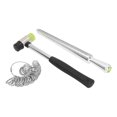 thumbnail image 1 of Metal Ring Measurement Maker Kit, Ring Gauge Finger Sizer 4 Sizes  Edges Soft Tip Hammer  For Hold And Adjust, 1 of 8
