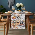 thumbnail image 2 of Pumpkins Halloween Table Runner - 70 Inch Long, Kitchen Dining Table Runner Dresser Scarves, Skull Candy Candle Cute Ghost Farmhouse Decor for Coffee Tables Wedding Party Banquet, 2 of 8