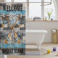 thumbnail image 3 of Manfei Sea Paddle Anchor Shower Curtain 72Wx72L,Rustic River Lodge Bathroom Curtain,Blue Gray Black, 3 of 6
