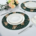 thumbnail image 4 of 15.4" Round Placemat Set of 1 Polyester Fabric Place Mats Non-Slip Dining Kitchen Table Mats for Kitchen Party Decor Cute Christmas Reindeer Pattern, 4 of 5