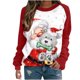 thumbnail image 2 of ICHUANYI Liquidación Camiseta de Blusa Superior con Cuello Redondo y Estampado navideño de Manga Informal para Mujer ICHUANYI WER202308245216, 2 of 5
