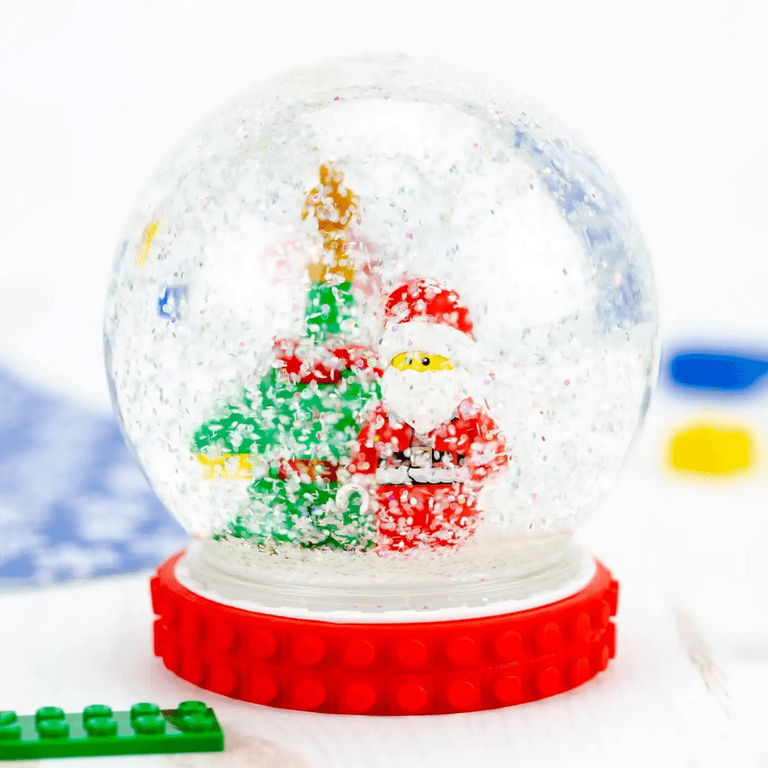 DIY Christmas Clear Plastic Snow Globe Screw Off Cap Instructions 4.25 ~  Qty 1