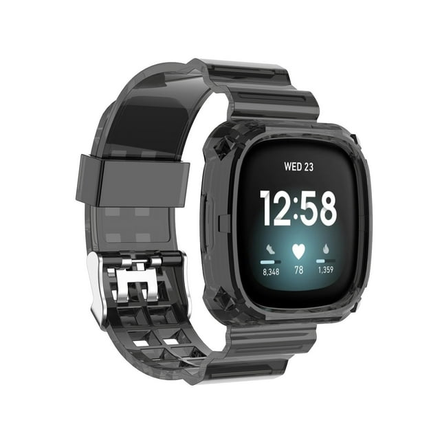 asddcavvf Bracelet de Montre Intégré en TPU Transparent pour Modèles Versa 3 et Sense Offrant une Préparation Complète