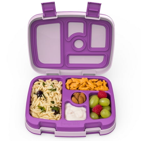 Bentgo® Kids Children’s Lunch Box - Leak-Proof 5-Compartment Bento-Style Kids Lunch Box - Ideal Portion Sizes for Ages 3 to 7 - BPA-Free Dishwasher Safe Food-Safe Materials (Purple)