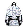 thumbnail image 3 of Light Blue Butterfly Purple Pattern Cute School Backpack Bag for School with Padded Back and Adjustable Shoulder Straps 15.25"x11.5"x5.25", 3 of 5