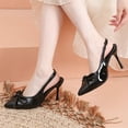 thumbnail image 5 of Viluyesy Women's Stilettos Sandals, Slingback Spring Summer Bow Pointed Toe Ladies Wedding Party Dress Shoes Black 5.5, 5 of 9
