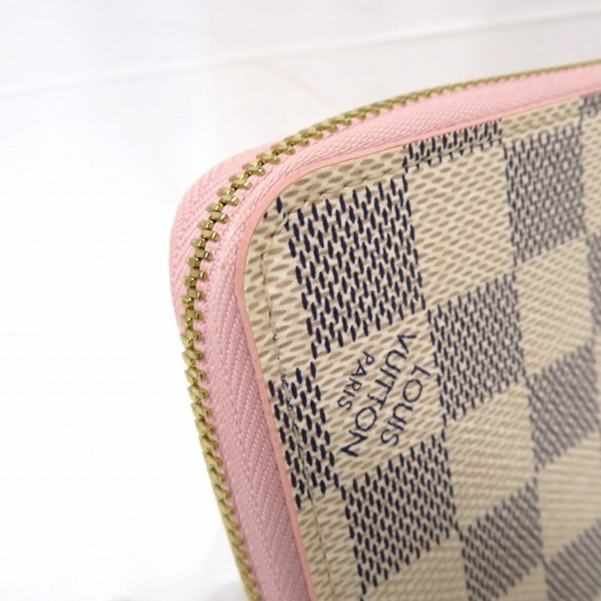 Auth Louis Vuitton Damier Azur Zippy Wallet N63503 Long Wallet Rose  Ballerine