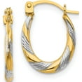 thumbnail image 1 of 14K Yellow & Rhodium Madi K With Twist Hoop Earrings (15 X 10) Made In United States se2380, 1 of 5
