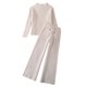 thumbnail image 1 of Guardurnaity Top de primavera para mujer, suéter de punto a la moda, pantalones cómodos, atuendo de Color sólido para viajar, trabajar, ir a la escuela conjuntos de ropa Blanco Guardurnaity AP015365-01, 1 of 6