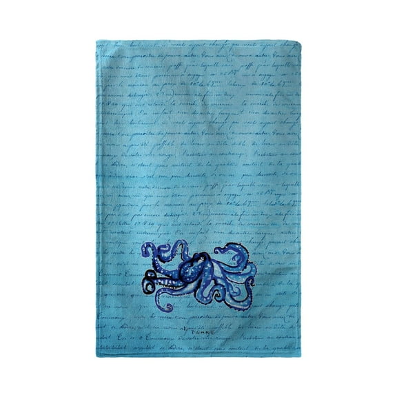 Betsy Drake BT534 30 x 50 in. Blue Script Octopus Beach Towel