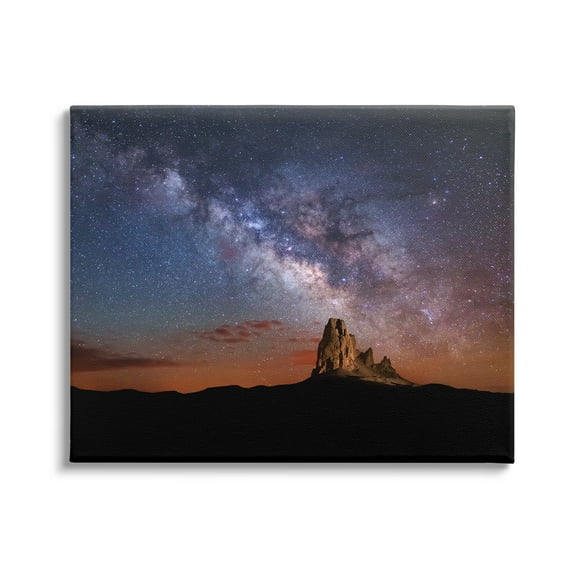 Stupell Industries Dazzling Starry Sky Milky Way Desert Butte Graphic Art Gallery Wrapped Canvas Print Wall Art, Design by Royce Bair