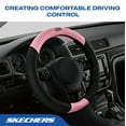thumbnail image 2 of Skechers Air Cooled Memory Foam Steering Wheel Cover, Breathable Comfort Grip, Soft Leather, All-Season Fit for Cars, SUVs, and Trucks Pink, 2 of 8