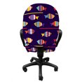 thumbnail image 3 of Fish Office Chair Slipcover, Rainbow Patterned Aquatic Creatures Silhouettes and Stripes Marine Fauna Aquarium, Protective Stretch Decorative Fabric Cover, Standard Size, Multicolor, by Ambesonne, 3 of 5
