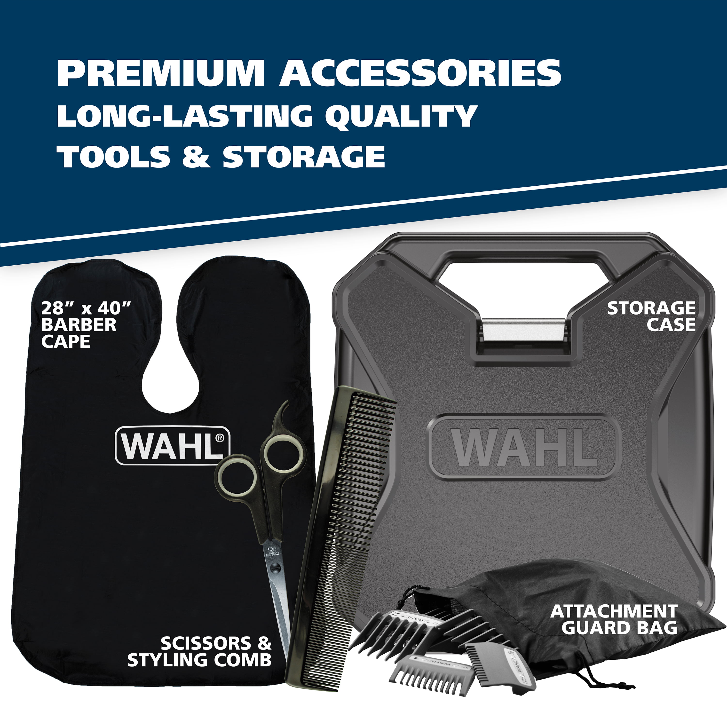 wahl elite pro complete high performance men's haircut kit with stainless steel attachment guards