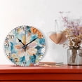 thumbnail image 2 of 10" Artistic Round Wall Decorative Desk Clock Wall Clock Home Decor Oversized Flowers Pattern, 2 of 7