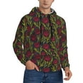 thumbnail image 2 of Goofa Burgundy Peony Flowers for Men's Hooded Sweatshirt - Lightweight Pullover Hoodie with Kangaroo Pocket, Perfect for Everyday Wear-Small, 2 of 7