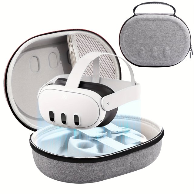 Estuche rígido de transporte para Meta Quest 3. Bolsa de viaje protectora mejorada para Quest 3. Bolsa de almacenamiento a prueba de golpes compatible con los accesorios del controlador táctil y los