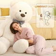 thumbnail image 3 of MorisMos Giant White Teddy Bear Stuffed Animal 6 Feet Soft Cuddly Smiling Face Big Teddy Bear Plush, 3 of 9