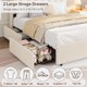 thumbnail image 5 of Qinaqin Full Size Boucle Upholstered Platform Cama Frame con cm de Anchoavy Alturaeadboard y Almacenamiento Bookcase- 2 Profundidadrawers- No Caja Spring Needed- Blanco Space-Saving, 5 of 7