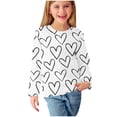 thumbnail image 7 of yoeyez Valentines Shirts for Girls Fashion Love Heart Print Shirt Round Neck Long Sleeve Pullover Tops Holiday Tshirt Clothes Tops White,3 Years, 7 of 7