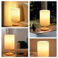 thumbnail image 7 of Daiosportswear Bedside Table Lamp - Small Bedroom Lamps for Nightstand,Solid Wood Lamp with Fabric Shade, Minimalist Desk Reading Lamps for Living Room office Dorm Yellow, 7 of 7