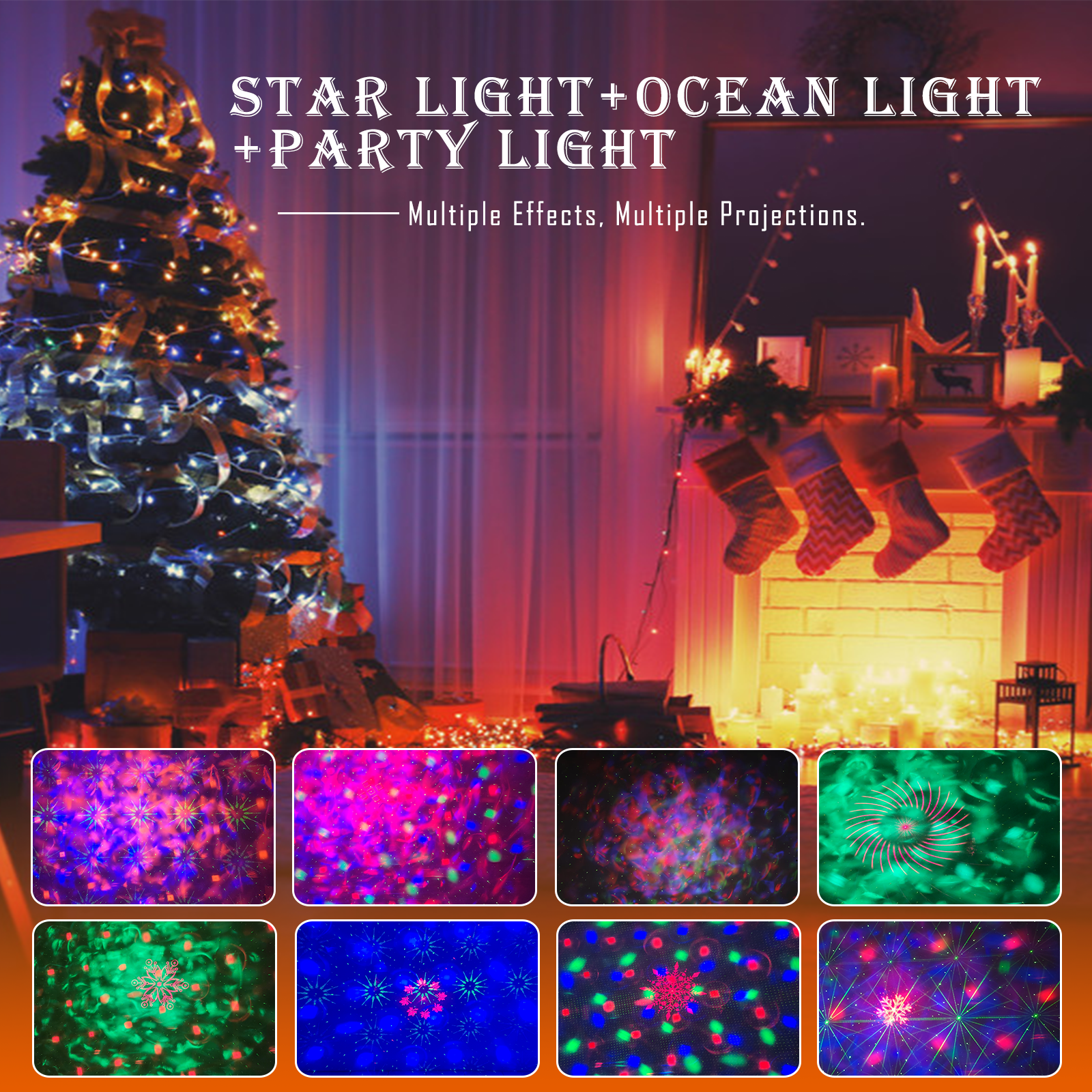 Party Light Disco Ball Light Dj Light Disco Light Ocean Light Star Light Projector Dance Light Sound Activated with Remote Control Stage Light Strobe Light for Parties KTV Christmas Halloween Décor