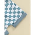 thumbnail image 6 of Auntie's Bestie Baby Outfit Toddler Baby Boy Summer Clothes Short Sleeve Hooded Top T-shirt and Checkerboard Shorts Set, 6 of 7