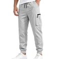 thumbnail image 3 of Afuyipoi Mens Lightweight Sport Pants Casual Elastic Waist Drawstring Jogger Pants with Pockets Gray Size 3XL, 3 of 9