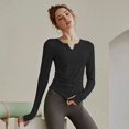 thumbnail image 1 of Camisetas de manga larga para mujer, para entrenamiento, ajustadas, elegantes, con temperamento, para tiempo libre, sencillas, lisas, para otoño, combinables, a la moda, con estilo y suaves., 1 of 6