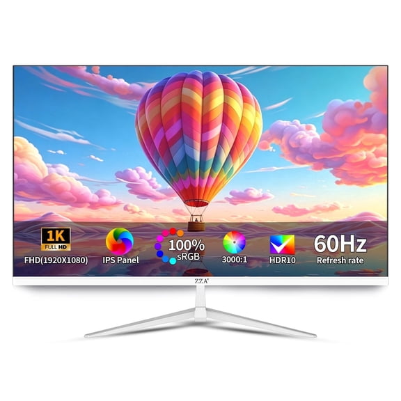 32 Inch Flat Computer Monitor 60Hz, FHD 1080p VA Panel, Borderless Display, Supports AMD FreeSync, HRD10, 100% sRGB, HDMI and VGA Ports, Supports Wall Mounting (100mm × 100mm), White