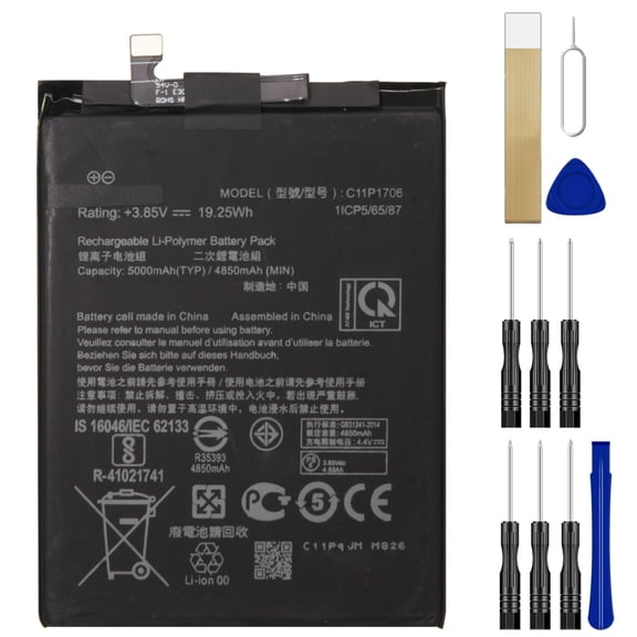 Replacement Battery C11P1706 For Asus ZenFone Max Pro ZB602KL Tool