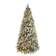 thumbnail image 2 of 7.5ft Artificial Christmas Tree Snow Flocked Pine Tree, Pre-lit Xmas Trees With 400 LED Lights And 1200 Bendable Branches, Metal Trunk And Stand Supports, 2 of 9