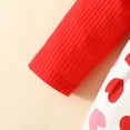 thumbnail image 6 of PINQI Toddler Baby Girls My First Valentine's Day Outfit Heart Ruffle Long Sleeve Sweatshirt Dress +Headband Spring Fall Clothes Set(Red-a,12-18 Months), 6 of 9