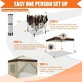 thumbnail image 3 of SANOPY 10' x 10' Pop Up Canopy Tent, 1-Push Center Lock, Air Vent, 6 Removable Sidewalls, Easy Up Instant Shelter for Outdoor Events, Parties, Weddings，Khaki, 3 of 8