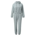 thumbnail image 6 of Women's Two Piece Outfits Top Jacket And Elastic Waistband Pant Women Sweatsuit Tracksuit Sets Sweater Suits Womens Petite Pant Suits Womens Sweatpants Open Bottom Dressy Sweatsuits Women Suites for, 6 of 6
