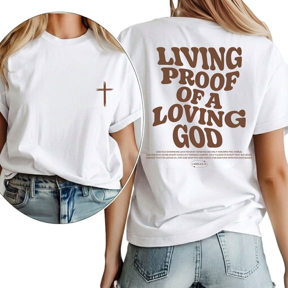 Aesthetic Christian Graphic Womens T Shirt Biblical Print Tees Short Sleeve Cotton Tops White,M