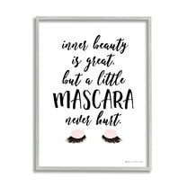 Stupell Industries A Little Mascara Never Hurt Phrase Glam Lashes, 11 x 14, Design by Stephanie Workman Marrott