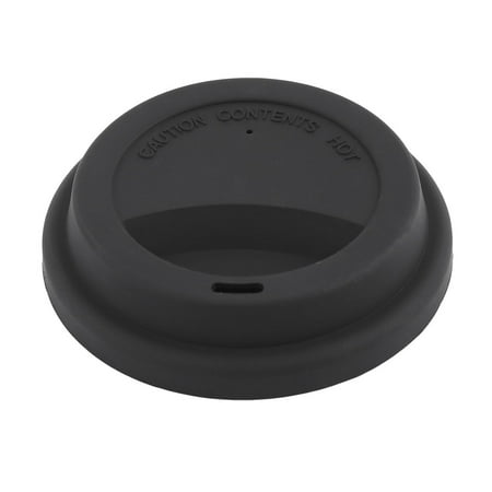 Clover Coffee - 1 Pack, Family Silicone Round Shaped Resuable Sealed Mug Lid Tea Coffee Cup Cover Black