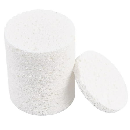 1set 12pcs Beauty Facial Sponges Flat Round White 8x0.75cm