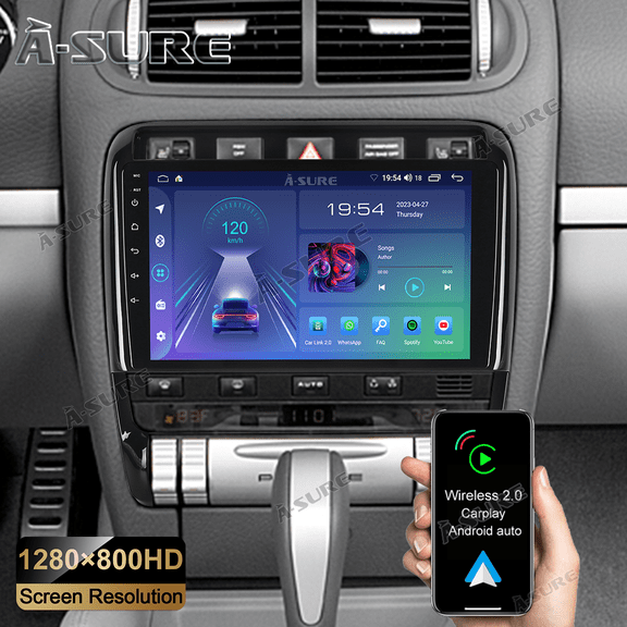 9" Android 13 Wireless CarPlay Car Radio Stereo for Porsche Cayenne E1 9PA 2003-2010 GPS Nav WiFi Bluetooth FM RDS DSP SWC 2 32GB
