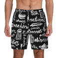 thumbnail image 2 of Picia Pasta Bacon pattern Mens Swim Trunks with Compression Liner Stretch Beach Shorts Quick Dry with Zipper Pockets No-Chafing Board Shorts-Small, 2 of 9