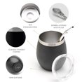 thumbnail image 3 of BALIBETOV Set de Mate Argentino doble (Set para Yerba Mate de 5 pzas.) - Ideal para Dos - Incluye 2 Vaso Para Mate, 2 Bombilla Mate(Pajita para Mate) y Un Cepillo para Limpiar la Bombilla (Negro), 3 of 6